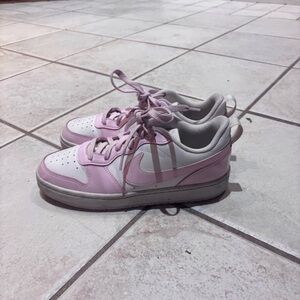Nike Women's Light Pink and White Sneakers